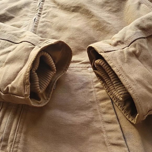 Vintage Carhartt J130M Active Jacket Men Large Tan Work Hoodie Quilt Lined Duck - Picture 8 of 16